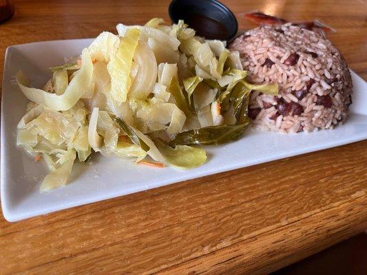 Cabbage and rice and beans