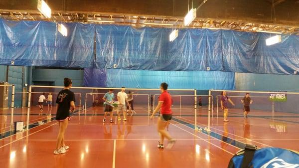 11 courts at bbc. 4 in front, 4 behind it, two in the back perpendicular to the ones in front. One is not visible.