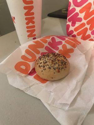 Filled bagel (order comes with 2), large hot coffee