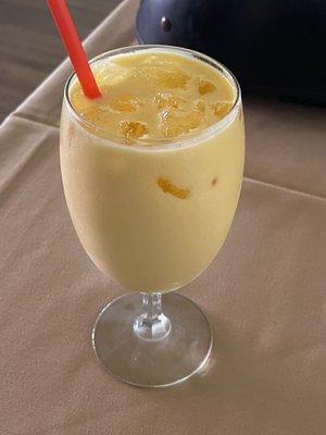 Mango lassi is a yogurt based drink with lots of velvety flavor