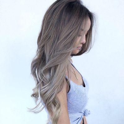 Ash blonde balayage ombre