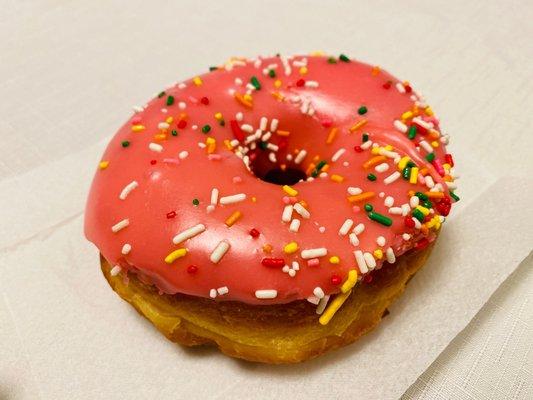 Pink Raised with Sprinkles Donut