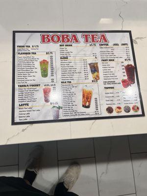 Boba menu