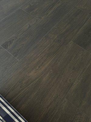 After large porcelain wood tile