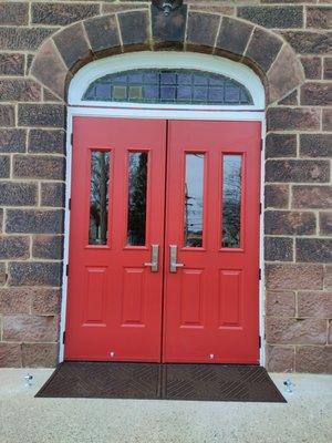 New doors at Brookdale Reformed Church.