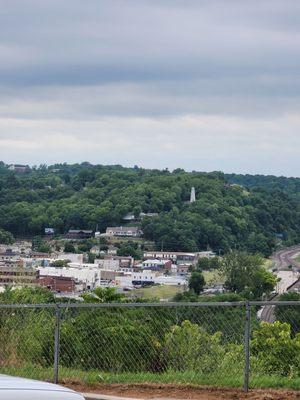 Looking back to town from drive on lovers leap. Lighthouse in the background.