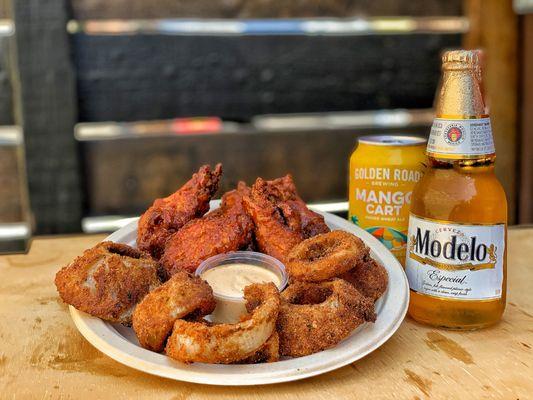 Wings & Onion Rings