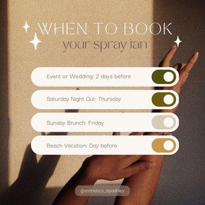 When to book that airbrush spray tan