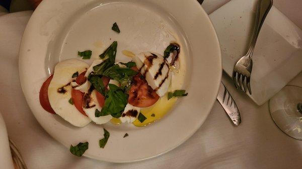 Caprese - fresh mozzarella, vine tomatoes Evoo, basil, with aged balsamic drizzle