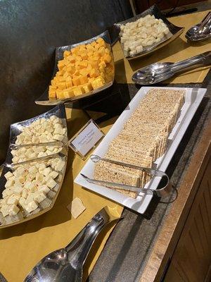 Cheese and crackers table.