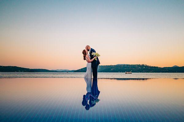 Classic sunset shot at the Coeur d'Alene Resort on the lake