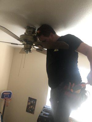 Installing a Ceiling Fan by Team Electrician James.