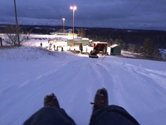 View as you're dragged up the lift.