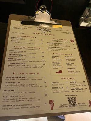 Soft launch menu, a preview of what's to come!