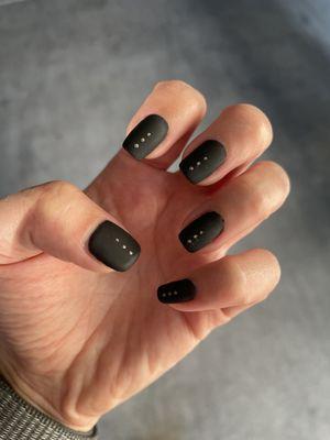 Matte black gel mani on my own nails!