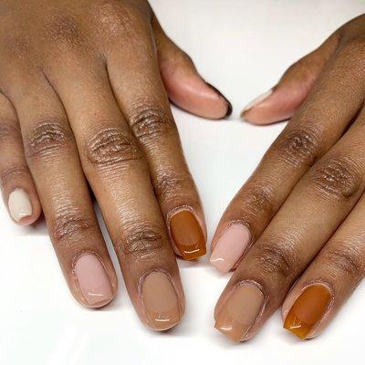 Gel manicure with matte french tips