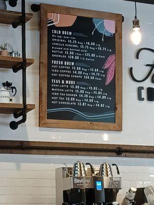 Drink menu