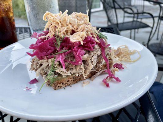 SMÖRGÄSAR  - Braised pork and pickled cabbage open face sandwichc