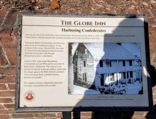 Site of the Globe Inn in Downtown Gettysburg