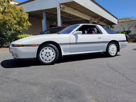 Toyota Supra getting its starter worked on