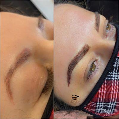 Brow correction of old Microblading