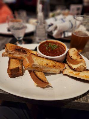 Huge Grilled Cheese and Spicy Tomato Soup