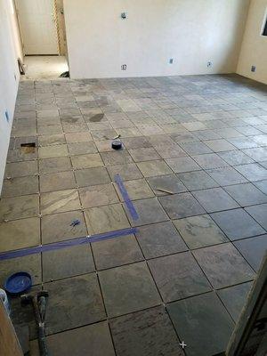 Slate flooring  Installation