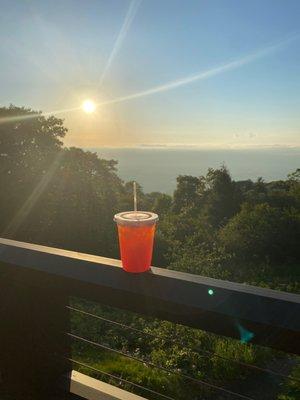 Prohibition Punch on the balcony