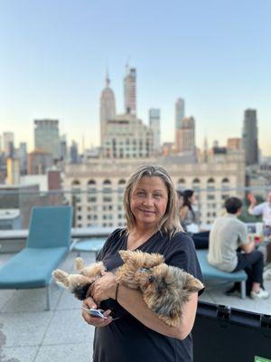 Kate and Midge at a NYC rooftop event