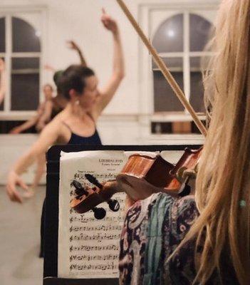 The day I choreographed a variation and invited my violinist friend, Renia Shukis, to play the music for us while I taught it to the class.