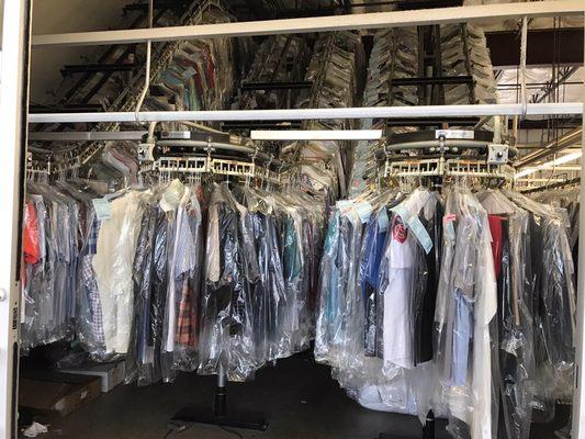 We keep the clothes organized and clean for you.