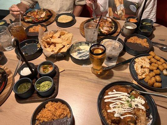 Fajitas, enchilada and kids meal