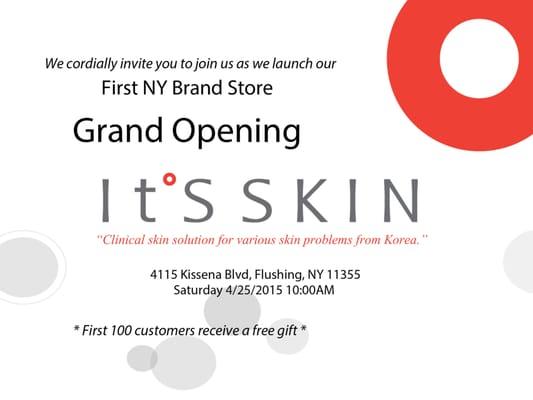 We cordially invite you to join us as we launch our It's Skin First New York Brand Store.