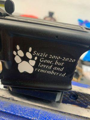 My lower that I commemorated my dog who passed.