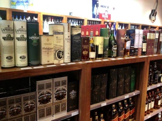 Extensive scotch selection. And so cleanly organized!