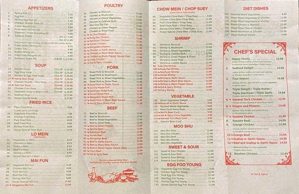 Updated Prices Menu