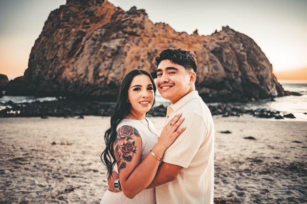 Surprise Proposal at Pfeiffer Beach in Big Sur. Surprise engagement photos