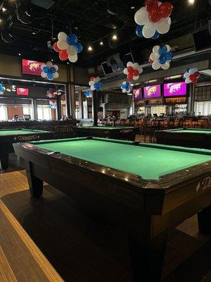 Billiards are out every Thursday, Sunday, Wednesday!