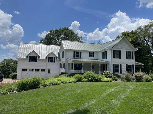 Standing seam metal roof.