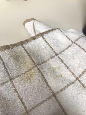 Stained dish towel