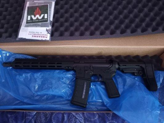 IWI Zion15 AR Pistol i got from Shark Coast Tactical. Its my favorite pew. Thanks Will.