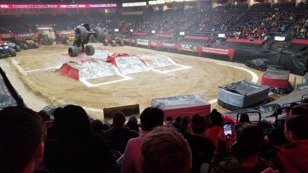 The annual "Toughest Monster Truck Show" at the Covelli Centre