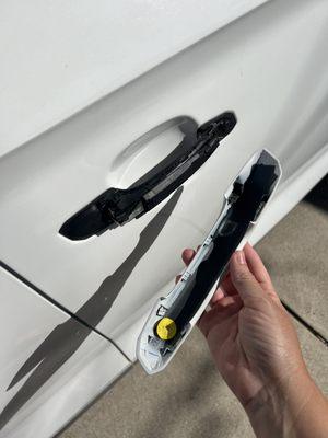 Broken car door handle