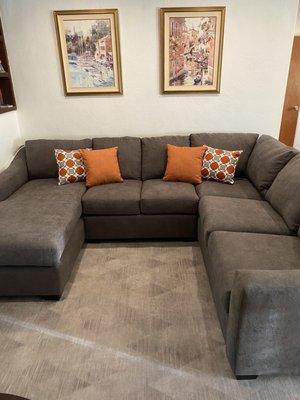 Custom stain resistant gray sectional