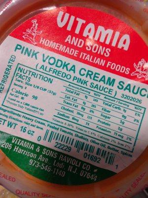 Pink vodka cream sauce - so fresh