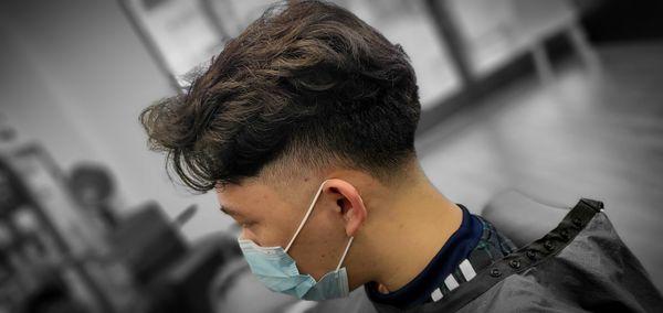 Two Block x Low Taper Fade Haircut x Perm Hair by Danny