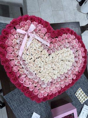 Large heart flower box