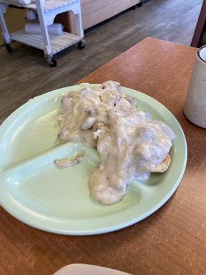 Sausage gravy from the food bar