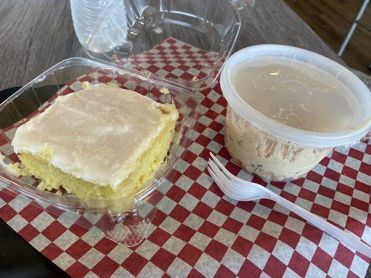 Lemon Cake and Chicken Salad