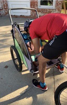 Bike attachment with toddler